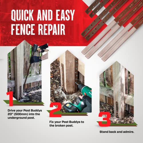 Pack of 8 Easy Fence Post Repair to Fix 4 Broken Wood Posts Fast and Simple to Install Effective LongLasting