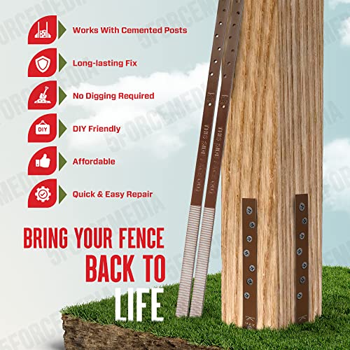 Pack of 8 Easy Fence Post Repair to Fix 4 Broken Wood Posts Fast and Simple to Install Effective LongLasting
