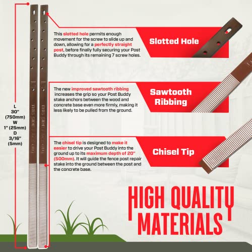 Pack of 8 Easy Fence Post Repair to Fix 4 Broken Wood Posts Fast and Simple to Install Effective LongLasting