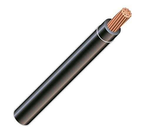 4 AWG 19-Stranded THHN Black Copper Building Wire (50ft Cut)
