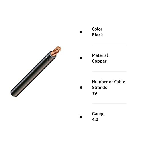 4 AWG 19-Stranded THHN Black Copper Building Wire (50ft Cut) thumbnail