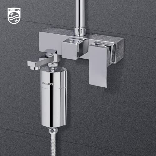 Philips Shower Filter 3-stage Water Softener Double Mesh Filtration KDF Material  Reducing Chlorine/Impurities/Rust Sediments (Shower Filter Set)