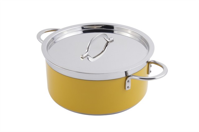 Classic Country French Collection 5 Quart Pot with Cover - Yellow - 22 Oz