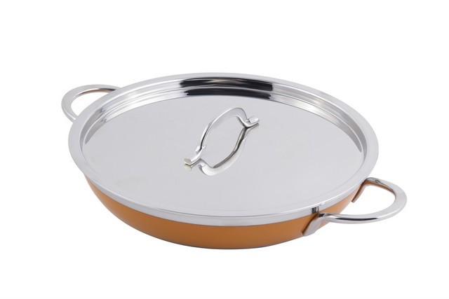 Classic Country French Collection Saute 3 Quart Pan & Skillet with Cover Double Handle - Yellow - 4 Oz