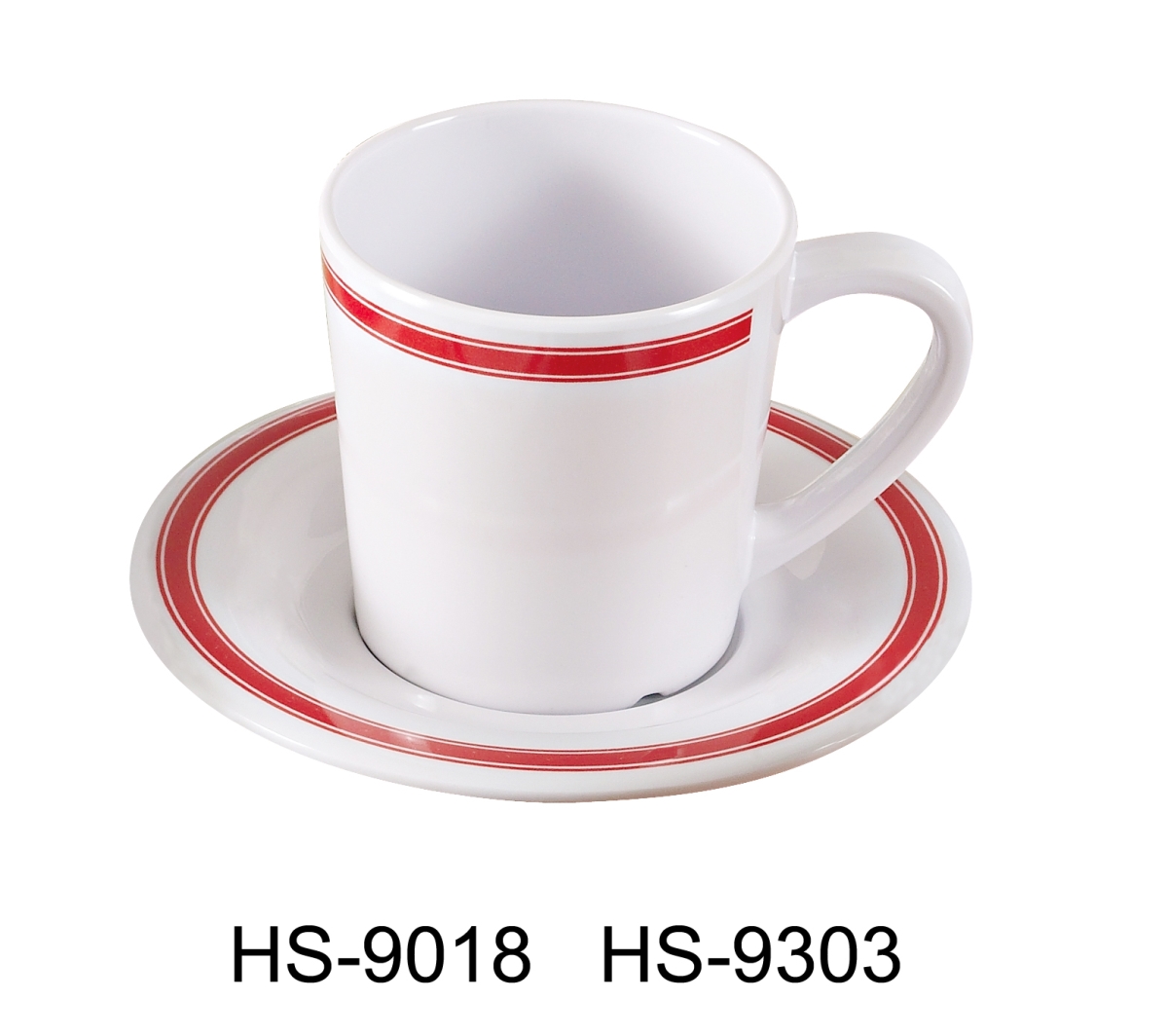 HS-9303 5.5 in. Houston Saucer - Melamine, White & Red Rim - Pack of 48