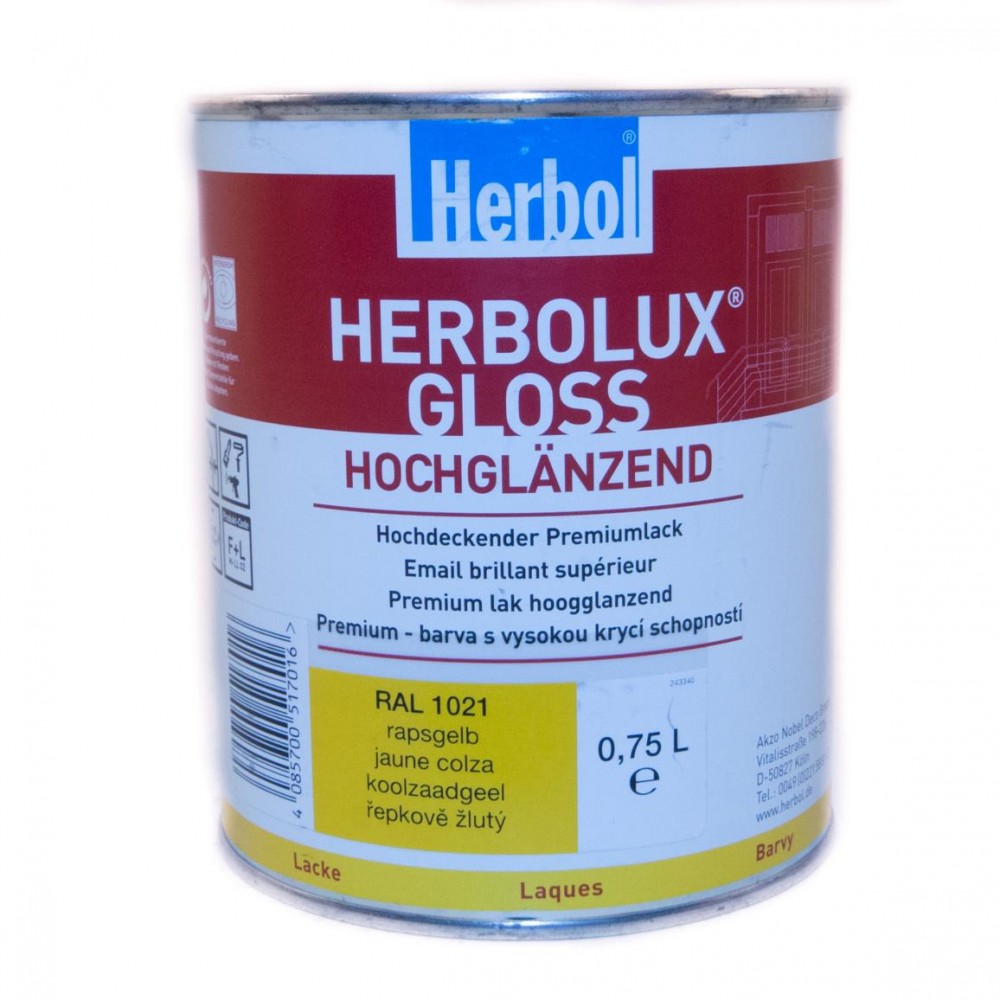 Herbol Herbolux Gloss Hochglänzend RAL 1021 Rapsgelb 0,75l
