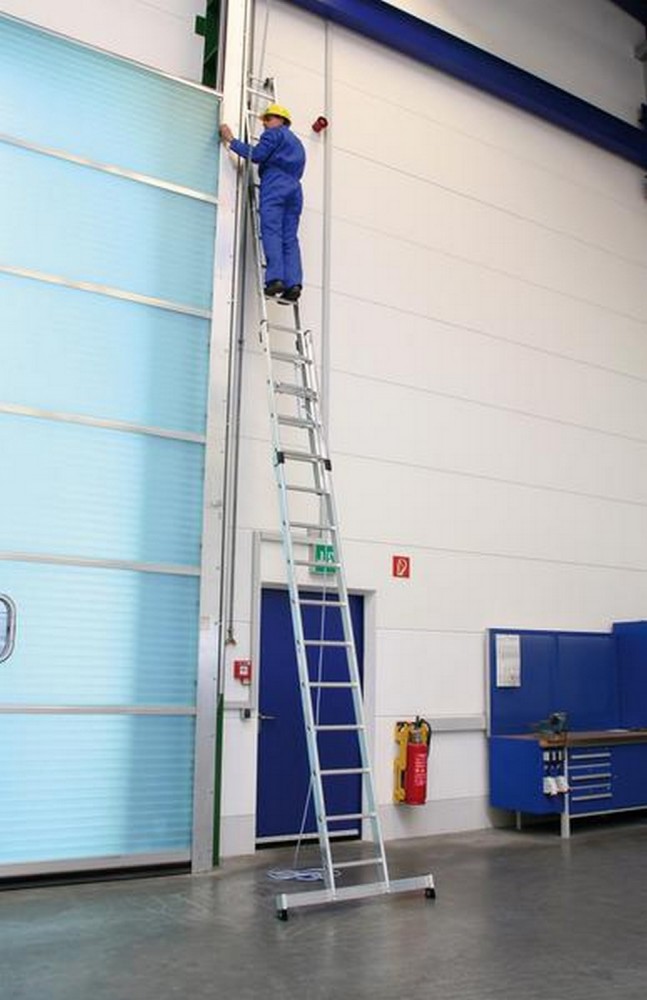 Aluminium-Seilzugleiter 2-teilig Mit Nivello®-Traverse 2 X 20 Sprossen NR 21320 Von Gün.