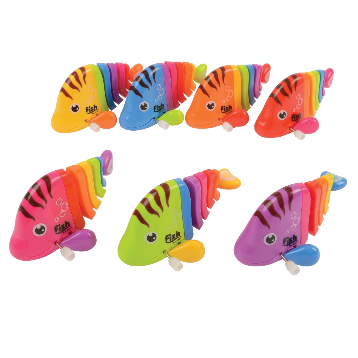 US Toy 4888 4.5 in. Wind up Rainbow Fish Toy, 14 per Pack - Pack of 12