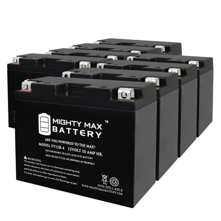 YT12B-4 12V 10Ah Replacement Battery Compatible with Kawasaki 26012-0036 - 8PK