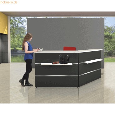 Anbautheke Atlantis Ausführung 1 BxT: 235x171cm Anthrazit/weiB