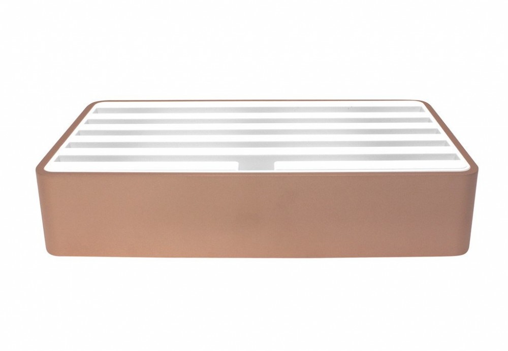 Alldock Ladestation ALU Large Mixxed Rose - Weiss 6x USB Hub Pro Port 2400 MA Gesamtleistung 14400 M