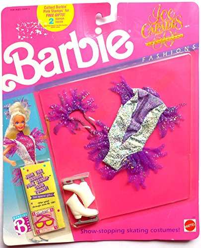 Barbie Ice Capades 50th Anniversary Purple Ice Skating Costume and Skates from 1989