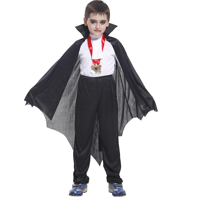 Yyelv Umorden Carnaval Party Halloween Kids Kinderen Count Dracula Gothic Vampire Kostuum Fantasia Prince Vampire Cosplay Voor Boy Boys B-0036 XL(h...