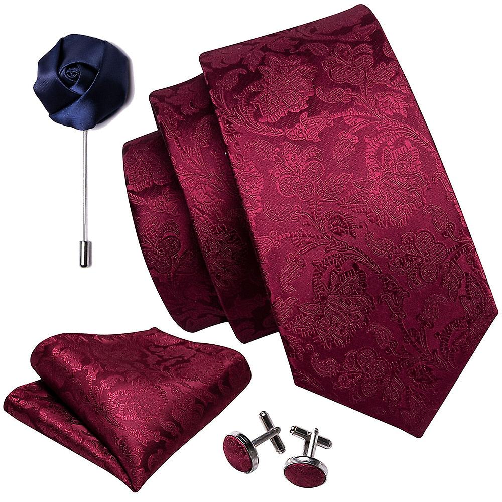 DeliaWinterfel Heren Trouwdas, Paisley Solid Silk Neck Ties Blauw/zwart/roze at FA-5509-217