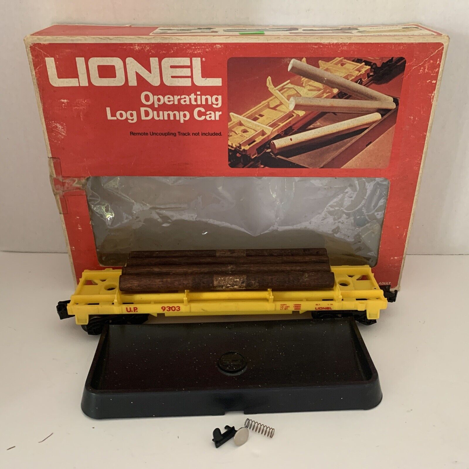 Lionel Train 6-9303 Operating Log Dump Car W/Logs & Bin Parts Only