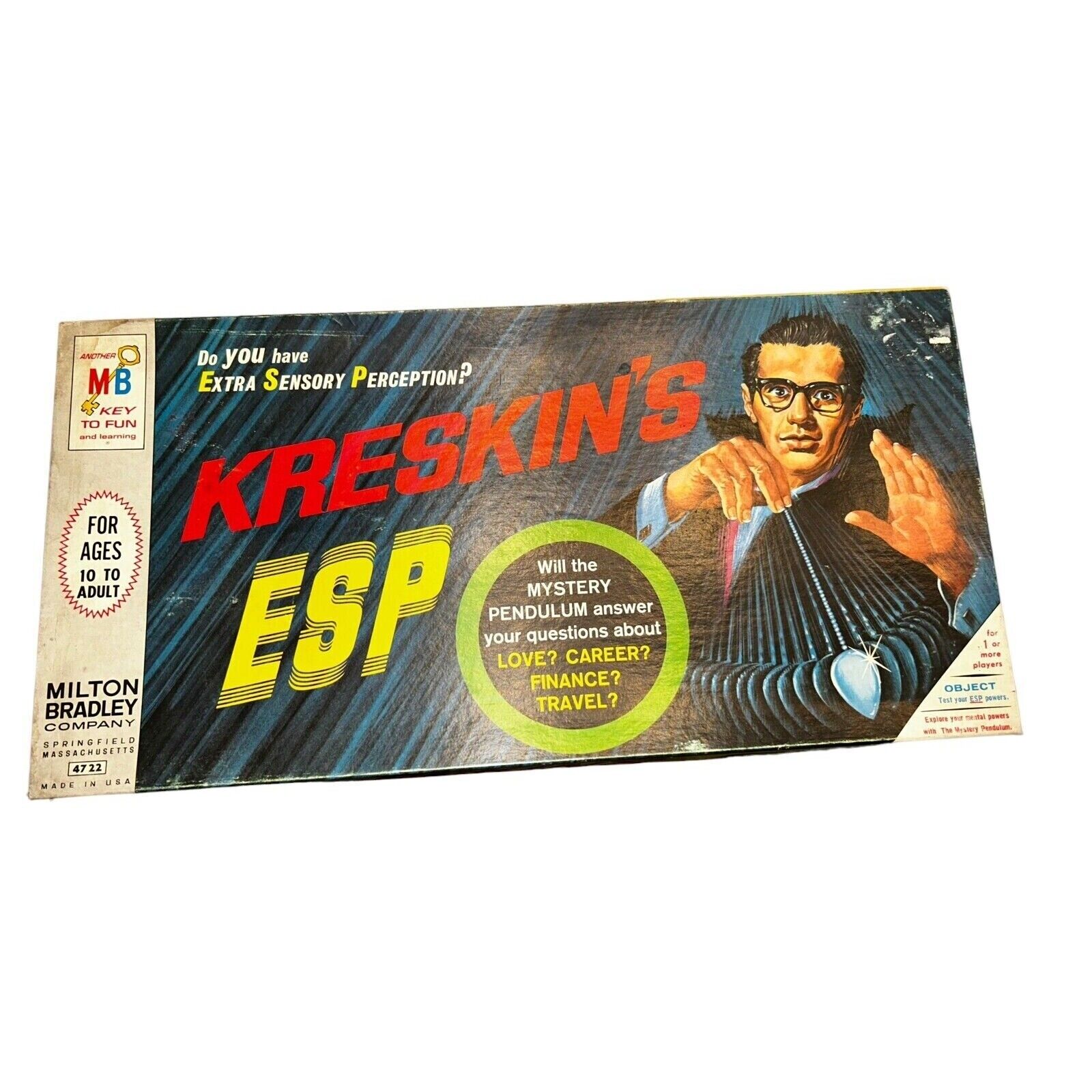 Vintage 1966 Milton Bradley Kreskin's ESP Extra Sensory Perception Board Game