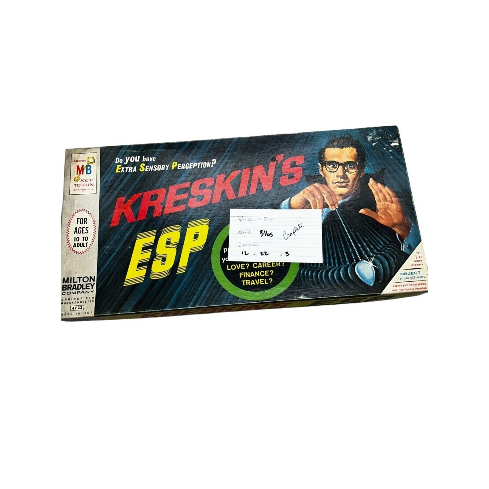 Vintage 1966 Milton Bradley Kreskin's ESP Extra Sensory Perception Board Game thumbnail