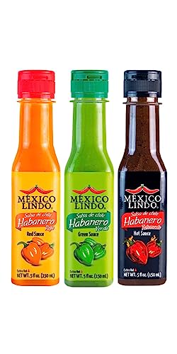 Mexico Lindo Hot Sauce Variety Pack  5 Fl Oz  Pack of 3