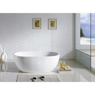 Alma 66 X 32 Width Freestanding Soaking Acrylic Bathtub Acrylic in White, Size 22.0 H X 66.0 W in | Wayfair 6249-1.7