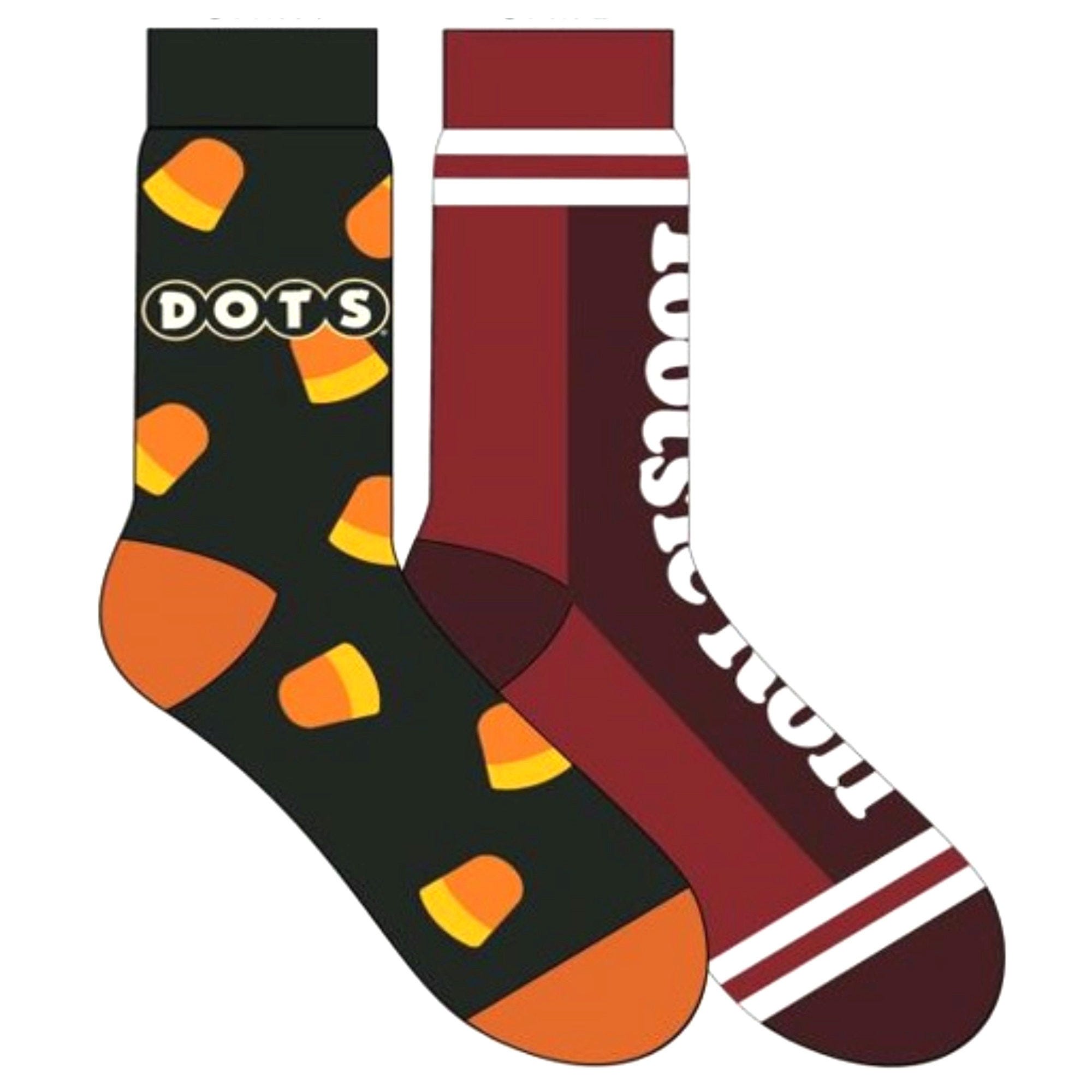 2 Pack Halloween Tootsie Rolls Mens Crew Socks Size 10-13 in Black Color