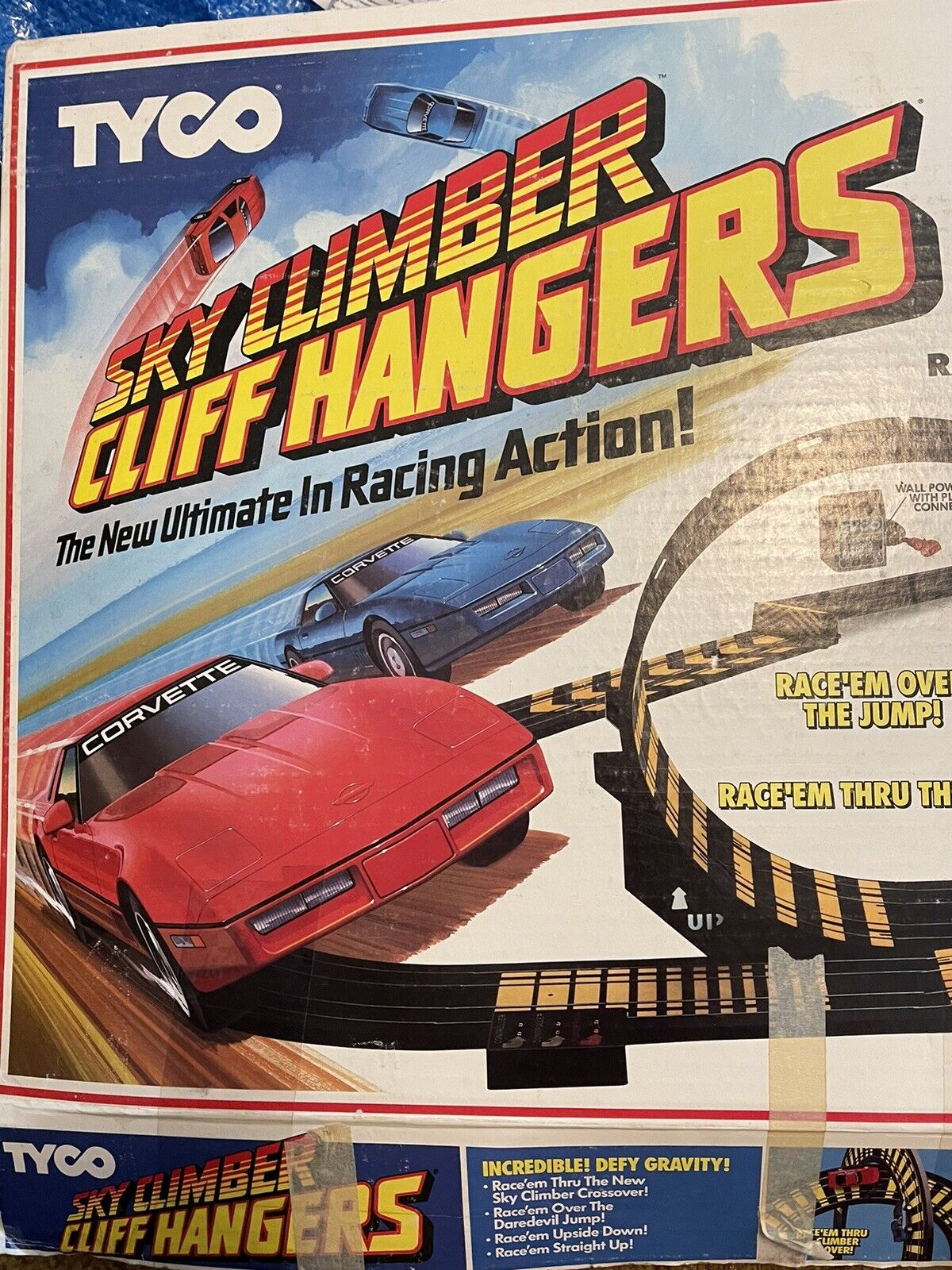 1989 Vintage Tyco Sky Climber Cliff Hangers Slot Car Track in Box No. 6229 XLNT thumbnail