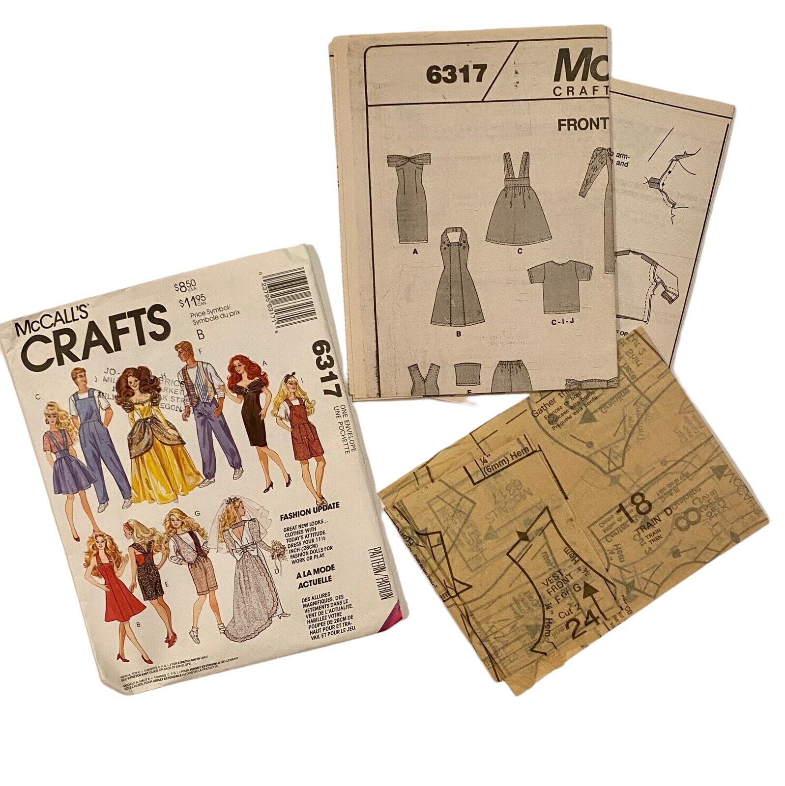 McCalls Fashion Doll Clothes Sewing Pattern New UNCUT Boys Girls 6317 11.5