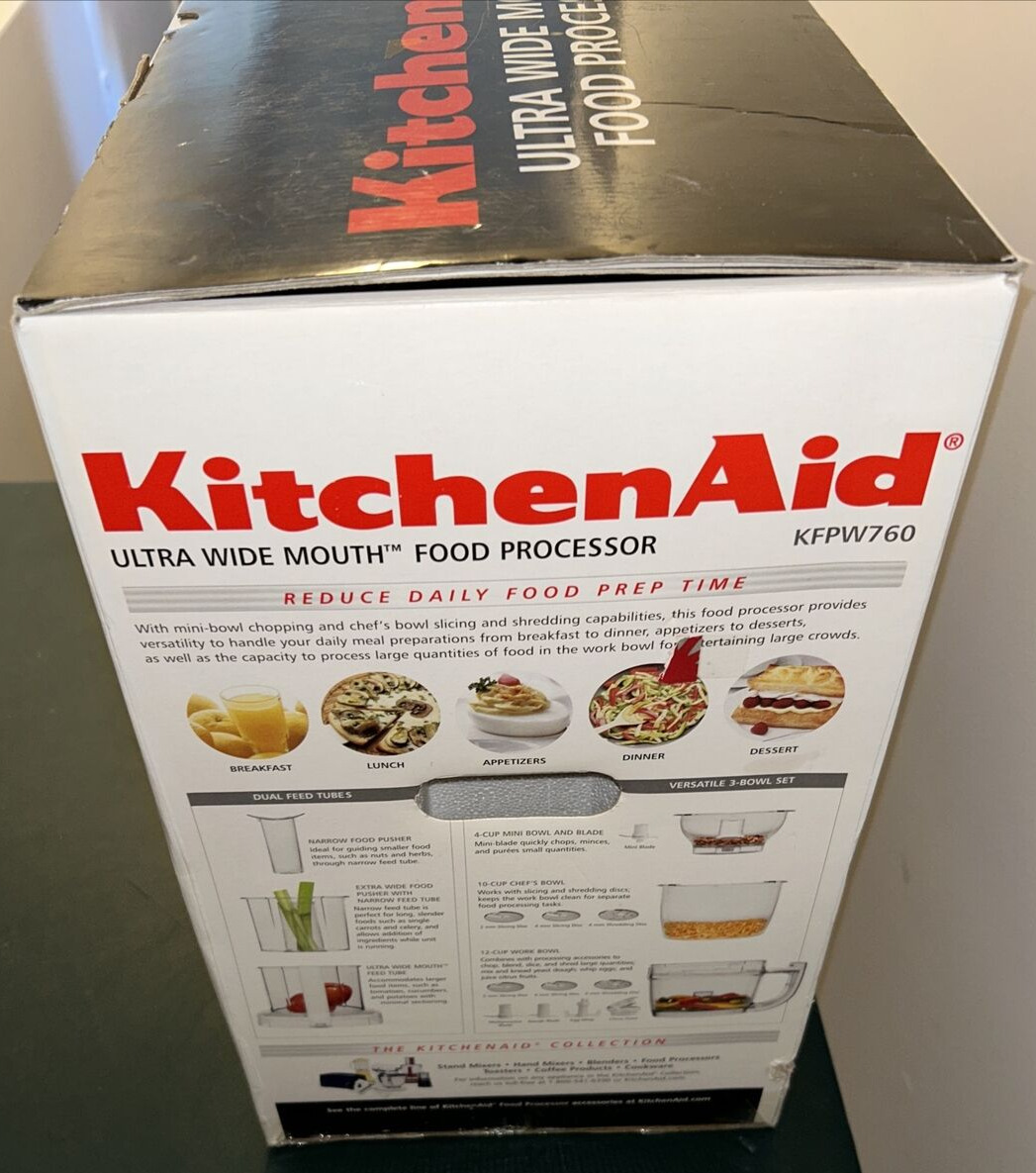 KitchenAid Food Processor Juicer Accessories 12-Cup & 4-Cup Bowls KFPW760 White thumbnail