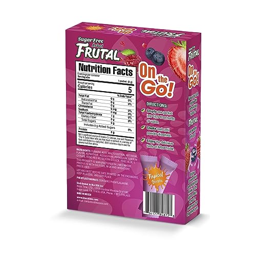 Powdered Drink Mix Tropical Berries Flavored - Sugar Free! – Tropical Berries Packets (30 Count of Stick Packs) - Frutal on-the-Go! thumbnail