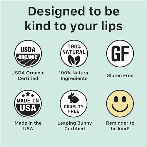 Kind Lips Lip Balm, Nourishing Soothing Lip Moisturizer for Dry Cracked Chapped Lips, Made in Usa with 100% Natural USDA Organic Ingredients, Sweet Mi thumbnail