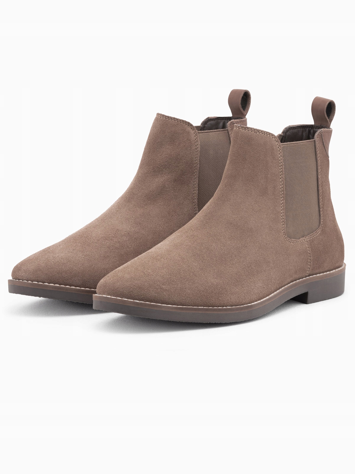 Buty Męskie Skórzane Sztyblety Ciemnobeżowe V4 OM-FOCS-0134 45