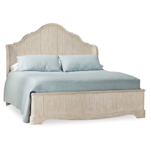 Hooker Furniture 5325-90366 King Solid Rubberwood Panel Bed Frame from the Sunset Point Collection Hatteras White Indoor Furniture Beds Panel/Platform