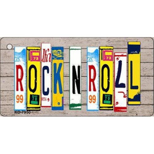 Smart Blonde KC-7950 Rock N Roll Wood License Plate Art Novelty Key Chain