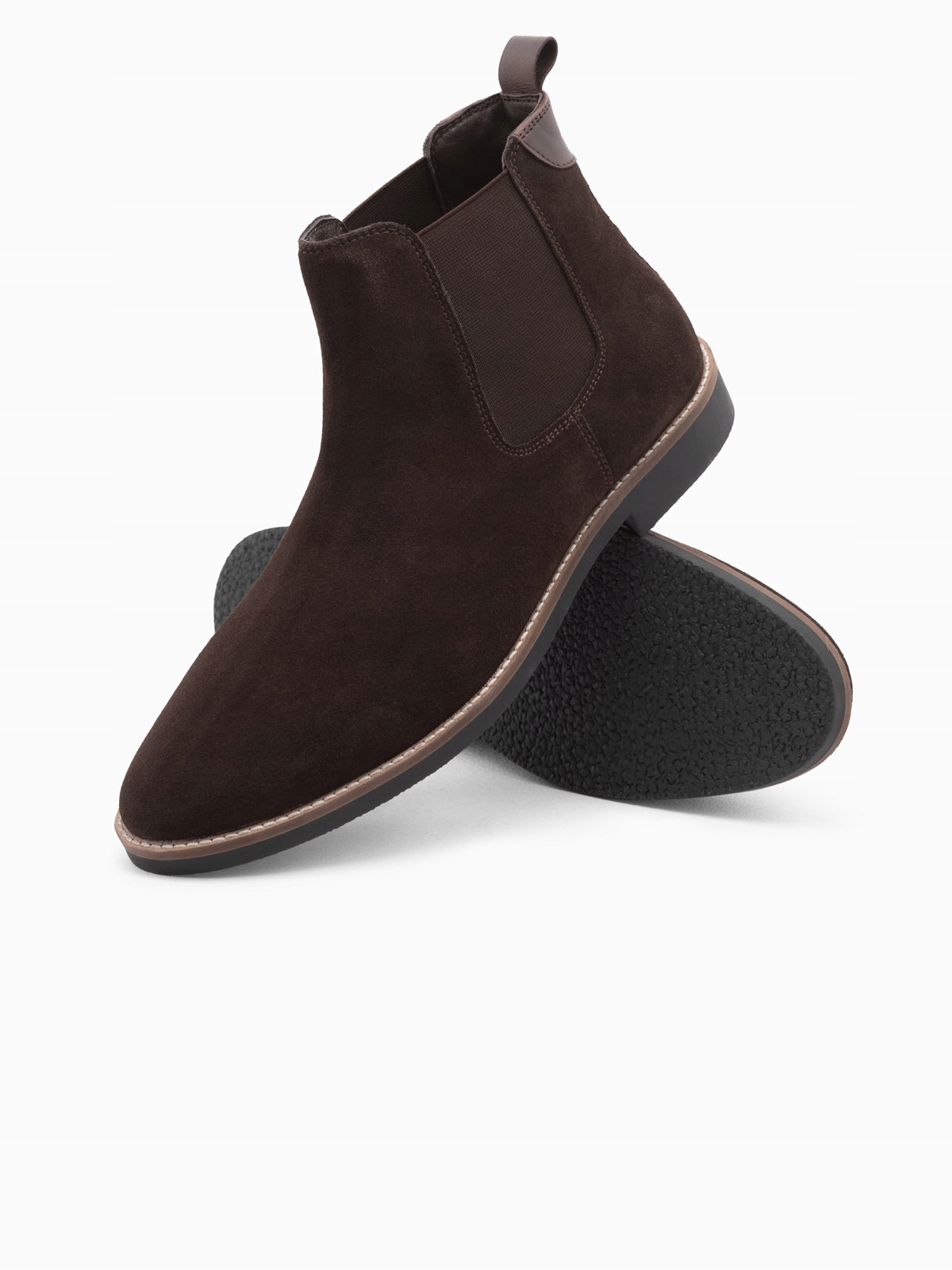 Buty Męskie Skórzane Sztyblety Ciemnobrązowe V1 OM-FOCS-0134 45
