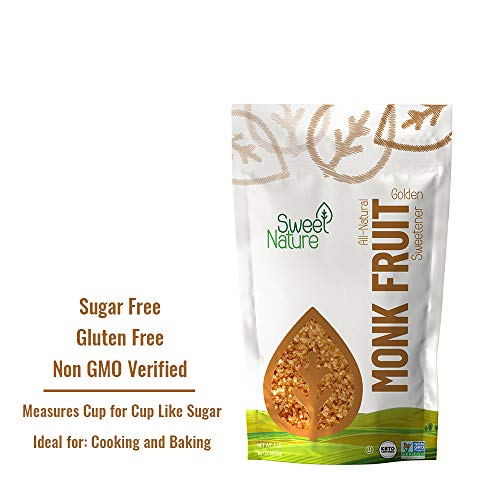 Sweet Nature Monk Fruit Sweetener Non GMO Gluten Free Sugar Substitute Kosher 16 Ounces (1 LB) thumbnail