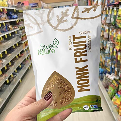 Sweet Nature Monk Fruit Sweetener Non GMO Gluten Free Sugar Substitute Kosher 16 Ounces (1 LB) thumbnail