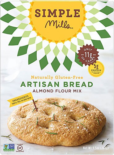 Simple Mills Almond Flour Mix Gluten Free Artisan Bread - 9.5 Oz Pack of 12