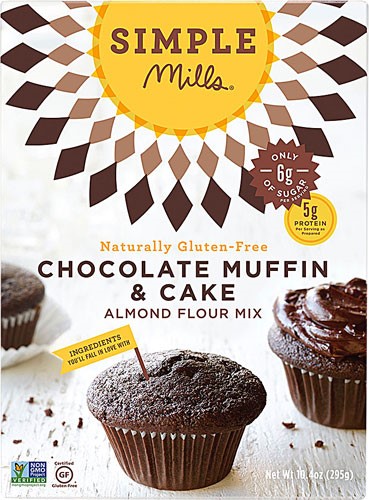 Simple Mills Gluten Free Muffin & Cupcake Almond Flour Mix Chocolate - 10.4 Oz Pack of 4