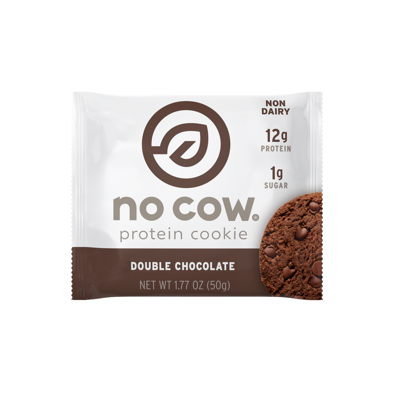 No Cow Protein Cookie, Double Chocolate, 12g Plant Based Protein, Low Sugar, Dairy Free, Gluten Free, Vegan, 12 Count