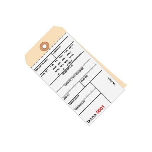 'Thornton's Inventory Tags, 2 Part Carbonless # 8, (5000-5499), 6 1/4