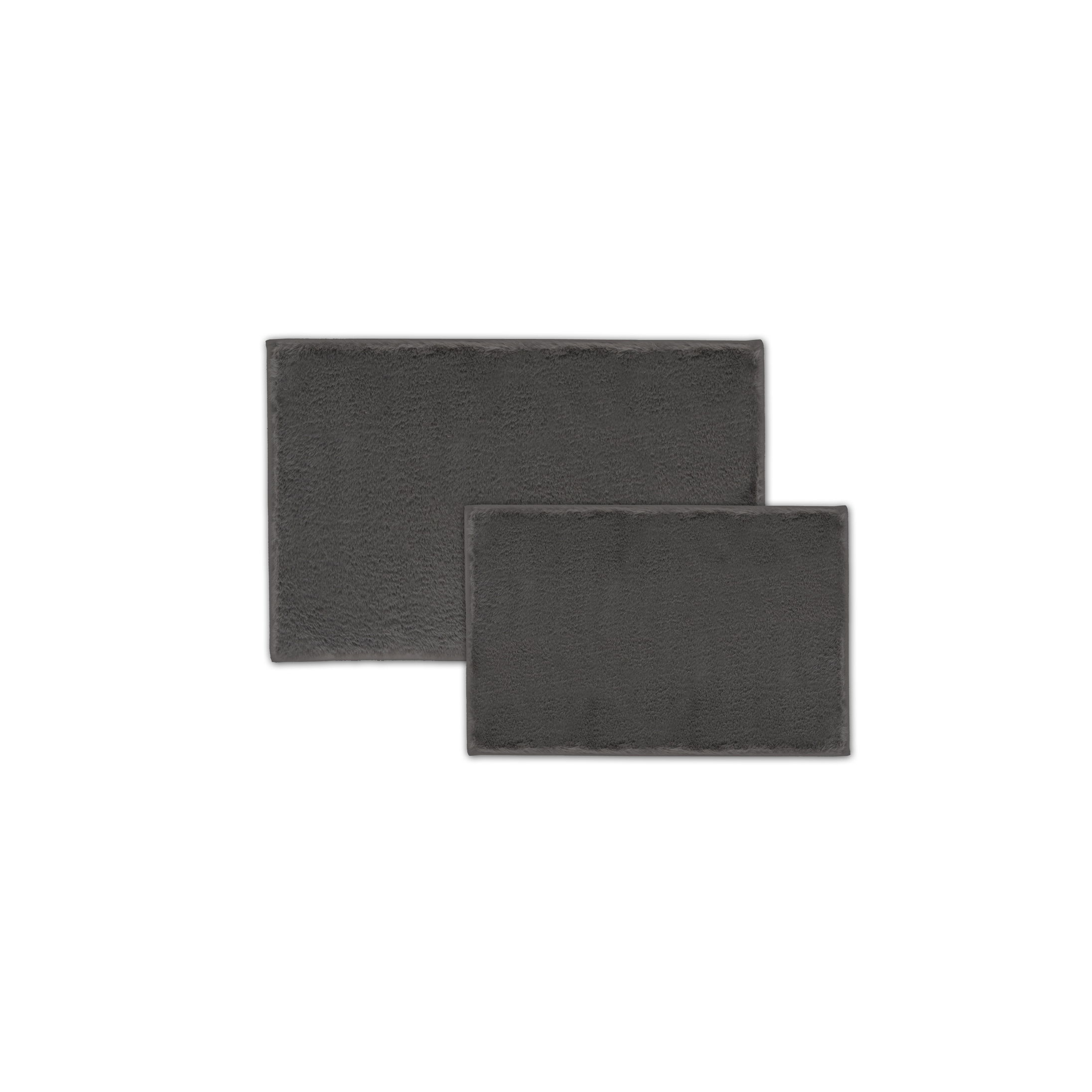 Bibb Home 5674 2 Piece Faux Fur Bath Mat Set Aqua