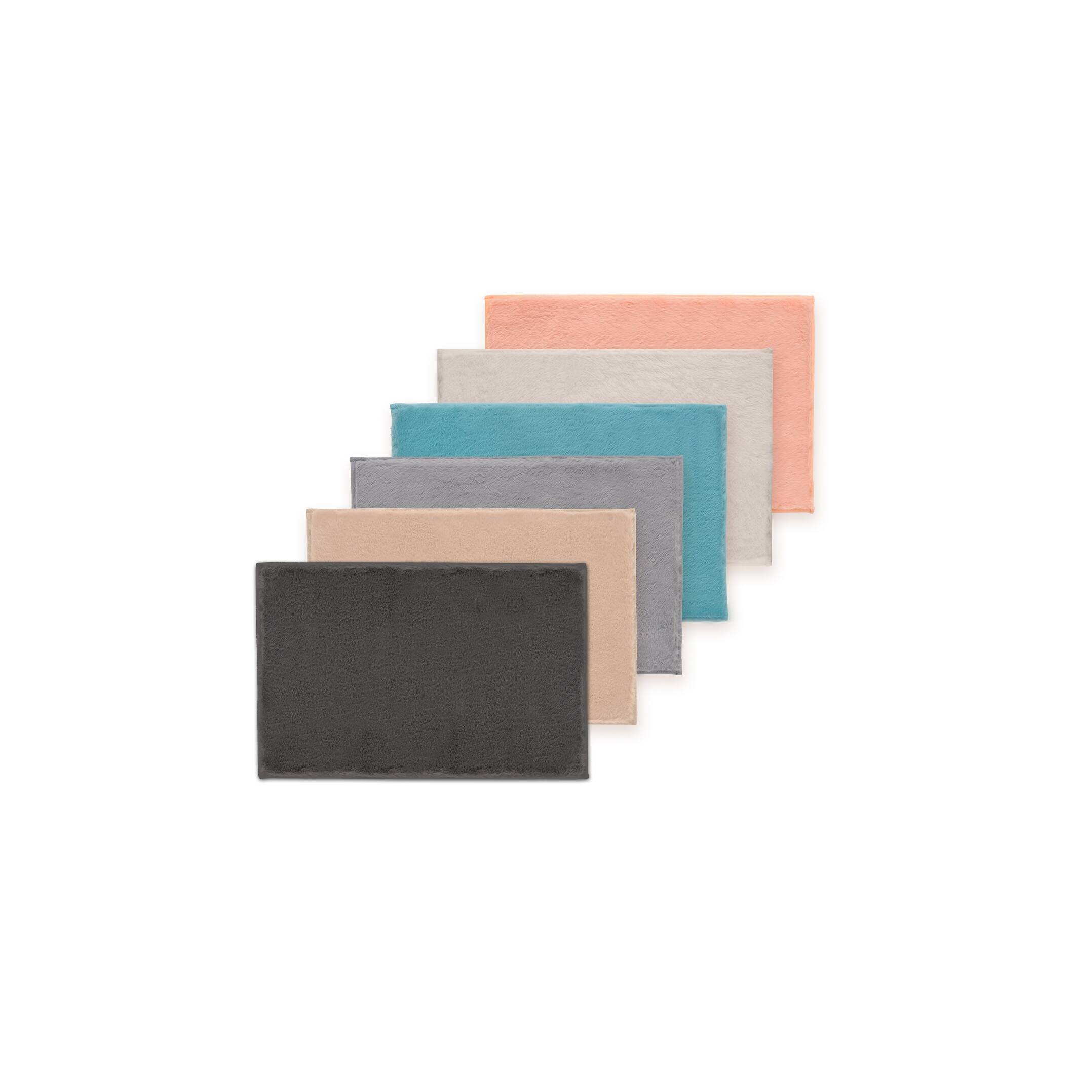 Bibb Home 5674 2 Piece Faux Fur Bath Mat Set Aqua