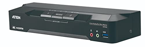 Aten 18 Port 2 Displays USB DisplayPort KVM Switch 3.5mm Audio Jack Female 4096 X 2160 Pixel Maximum Resolution