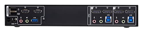 Aten 18 Port 2 Displays USB DisplayPort KVM Switch 3.5mm Audio Jack Female 4096 X 2160 Pixel Maximum Resolution thumbnail