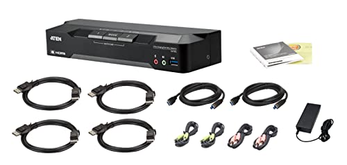 Aten 18 Port 2 Displays USB DisplayPort KVM Switch 3.5mm Audio Jack Female 4096 X 2160 Pixel Maximum Resolution thumbnail