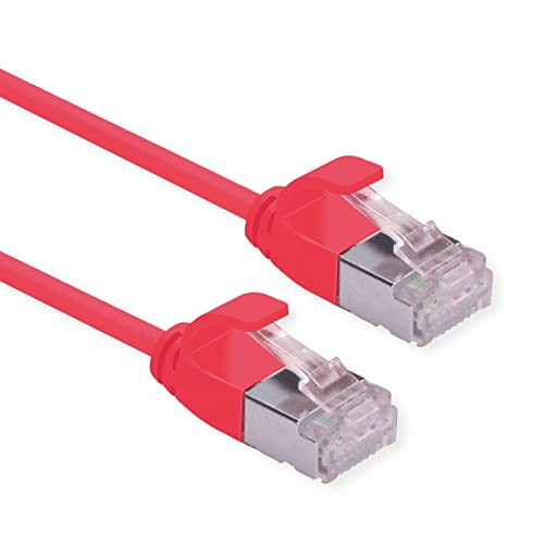 Roline U/FTP DataCenter Patch Cable Cat.6A (Class EA), LSOH, Slim, Red, 3 M