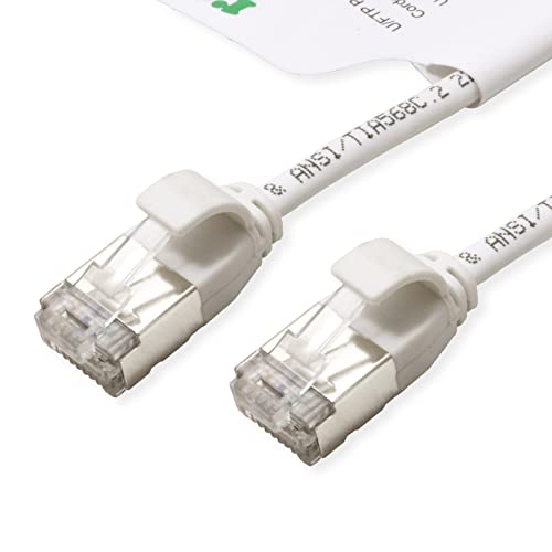 ROLINE GREEN U/FTP Patch Cable Cat.6A (Class EA), LSOH, Slim, White, 1.5 M