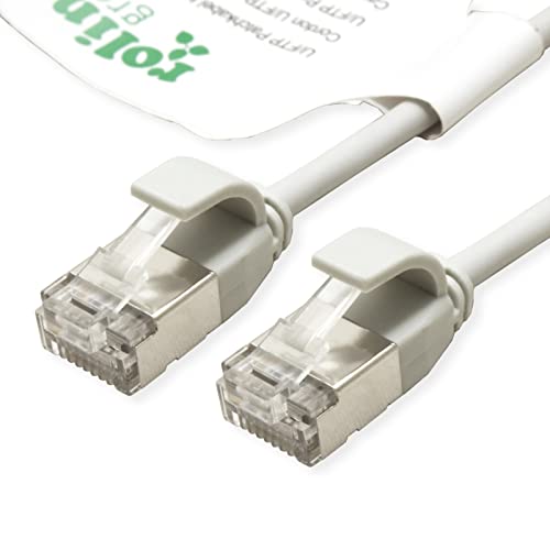 ROLINE GREEN U/FTP Patch Cable Cat.6A (Class EA), LSOH, Slim, Grey, 1 M