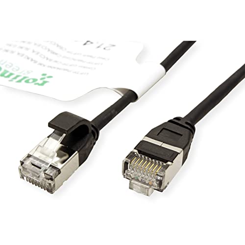 ROLINE GREEN U/FTP Patch Cable Cat.6A (Class EA), LSOH, Slim, Black, 0.3 M thumbnail