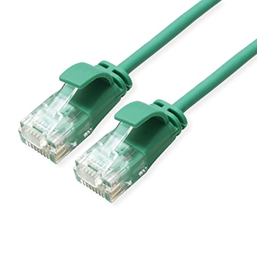 ROLINE GREEN UTP Patch Cable Cat.6A (Class EA), Halogen-Free, Slim, Green, 1 M