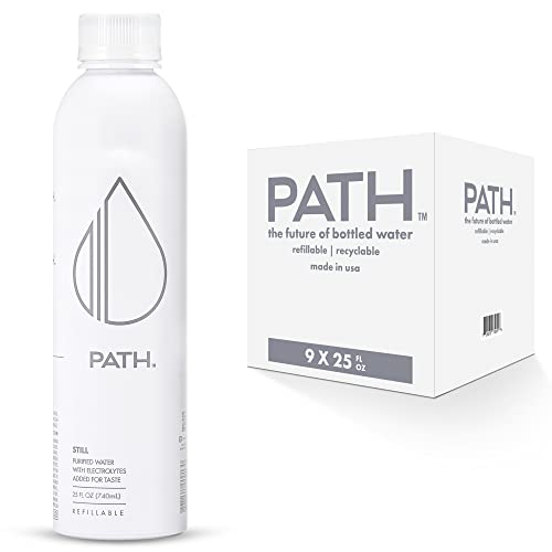 PATH Still Bottled Water - Ultra-Purified, PH-Balanced Purified Water in Aluminum Bottle - BPA-Free, Reusable, Infinitely Recyclable - Crisp, Refreshi